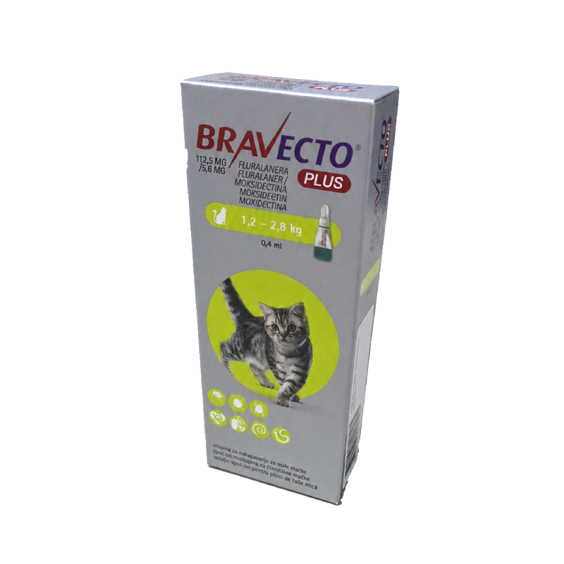 Bravecto plus ampula za mačke S 1.2-2.8KG