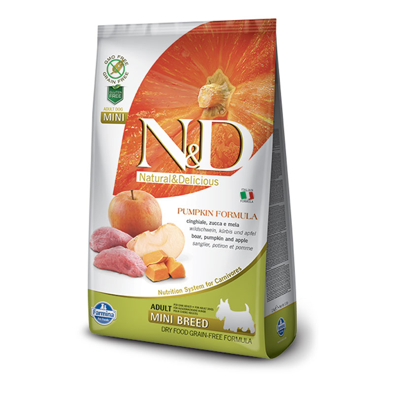 N&D bundeva divlja svinja jabuka adult mini 