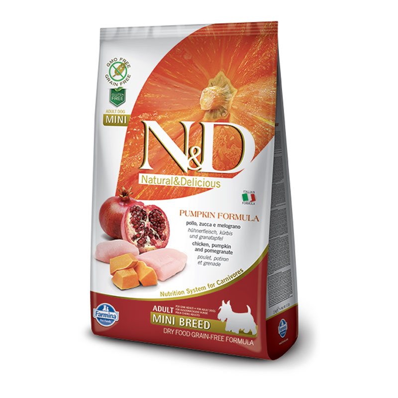 N&D bundeva piletina nar adult mini 