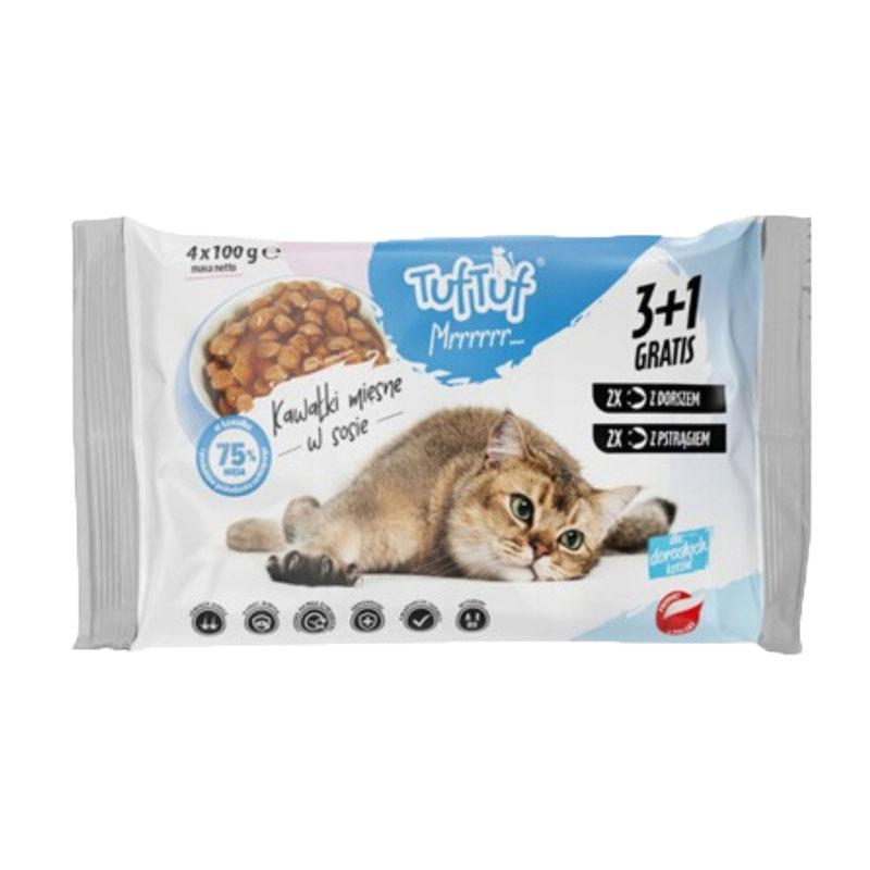 Tuf Tuf sosići za mačke multipack 4x100g riba